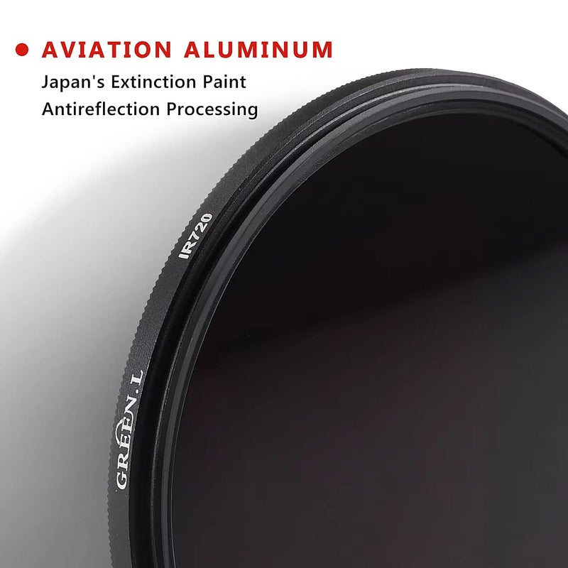GREEN.L 49mm Infrared Filter, 49mm IR 720nm (R72) Filter for Camera Lens - Image 3